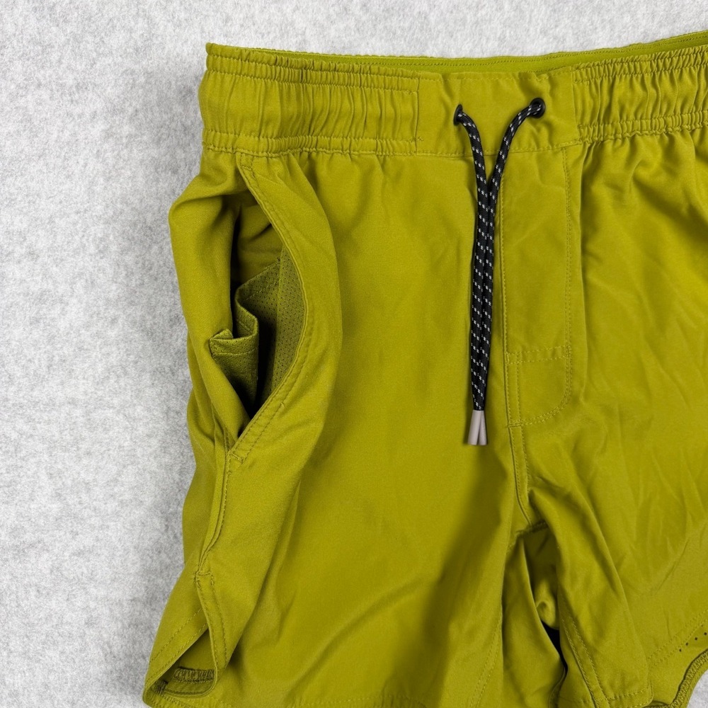 Legends Shorts Mens S Relay Lime Burst 7" Stretch Linerless Workout Activewear - Picture 4 of 16